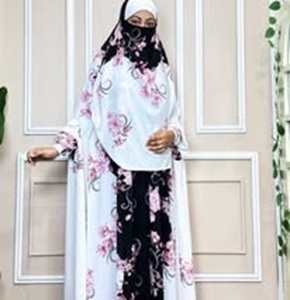 লাক্সারি প্রিন্টেড লং খিমার & জিলবাব বোরকা