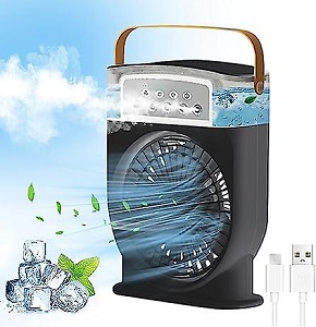 3 In 1 Air Cooling USB Fan with LED Night Light Water Fan